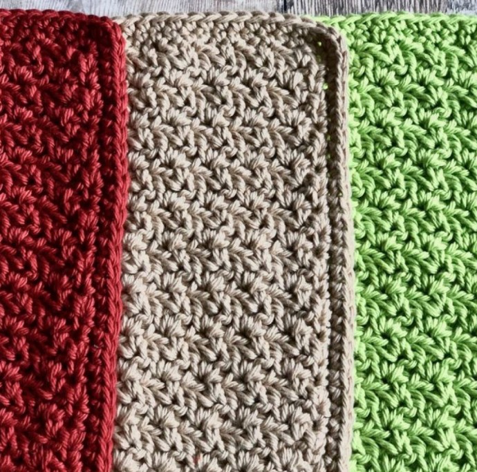 Crochet Wattle Stitch Washcloth