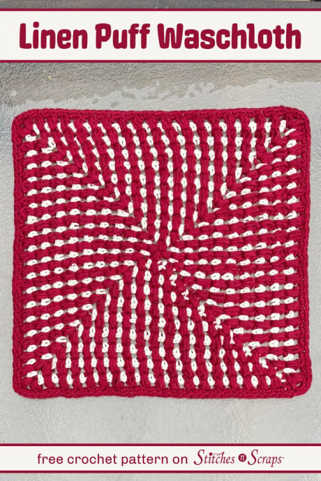 Crochet Linen Puff Textured Washcloth - Effortless and Luxurious Self-Care Essential