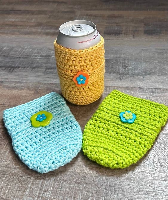 Create a Stylish Handmade Crochet Can Cozy for Spring - Perfect for Every Gathering! Create a Stylish Handmade Crochet Can Cozy for Spring - Perfect for Every Gathering!