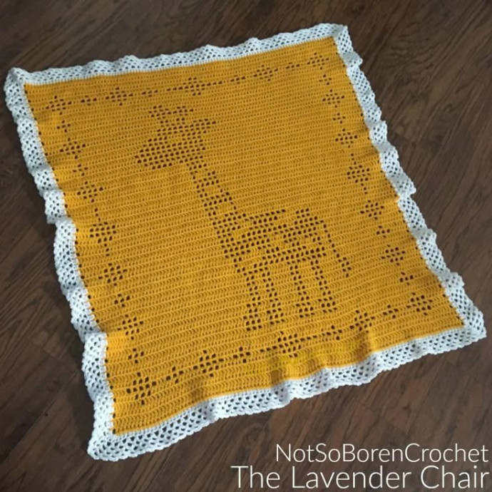 Crochet Filet Giraffe Blanket