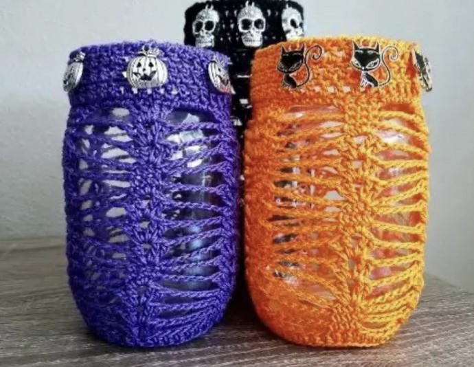 Crochet Halloween Spiderweb Cozy (Free Pattern)