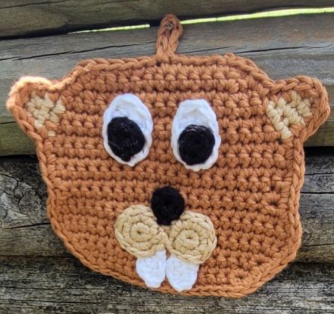Crochet Beaver Potholder