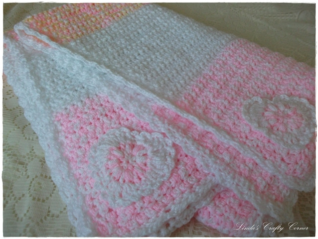 Crochet Sweet Lacy Hearts Blanket