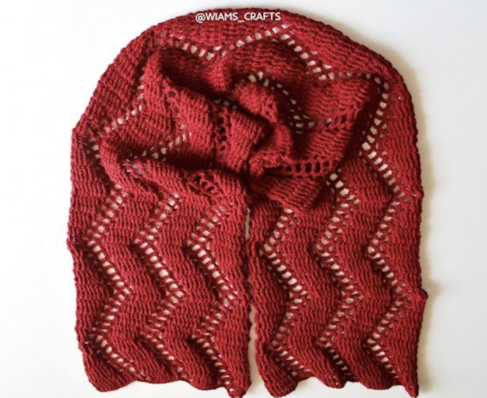 Crochet Lacy Zigzag Scarf