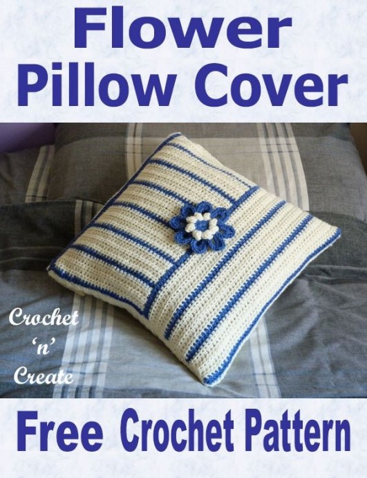 Flower Crochet Pillowcase