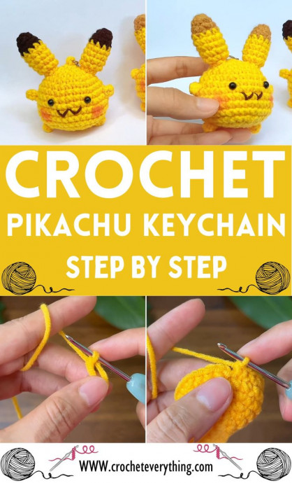 Crochet Pikachu Keychain