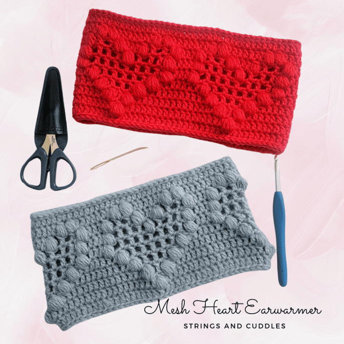 Create Your Stylish Crochet Mesh Heart Earwarmer: A Perfect Winter Accessory