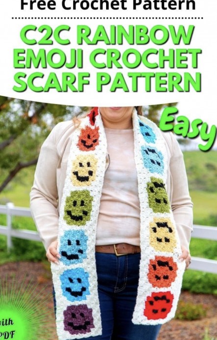 Discover the Joy of Crochet with the Corner-to-Corner Rainbow Emoji Scarf Discover the Joy of Crochet with the Corner-to-Corner Rainbow Emoji Scarf