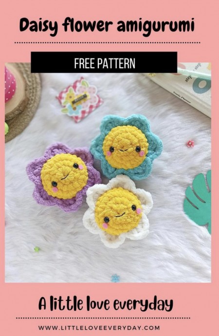 Free Crochet Pattern: Daisy Amigurumi Flower