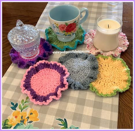 Crochet Lots of Ruffles Coasters