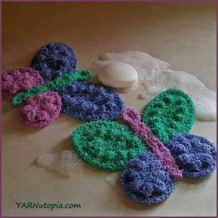 Crochet Butterfly Scrubby Washcloth