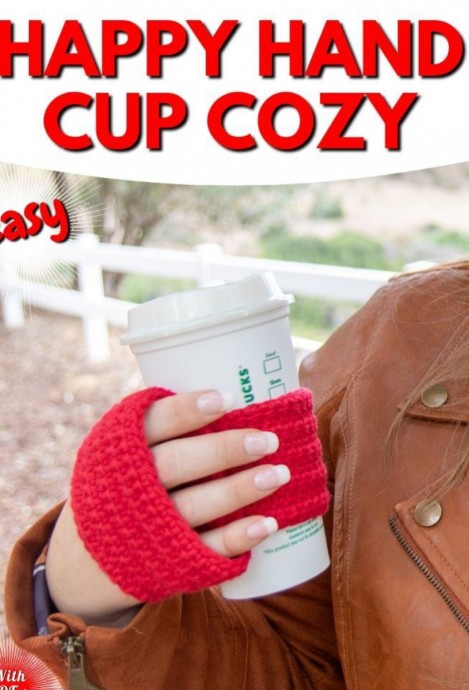 Crochet Cup Cozy with Handle (Free Pattern)