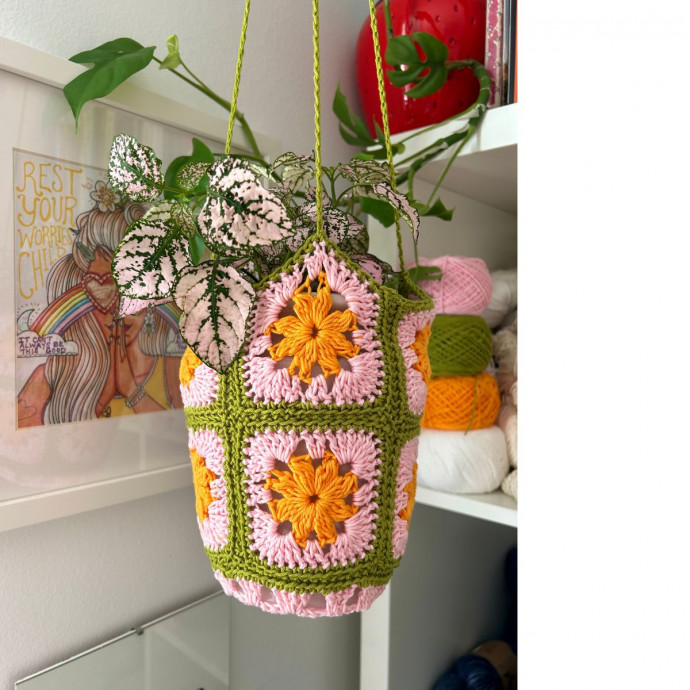 Crochet Spring Bloom Plant Hanger