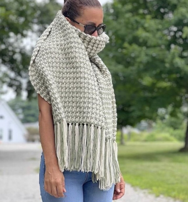 Easy Oversized Crochet Scarf Pattern