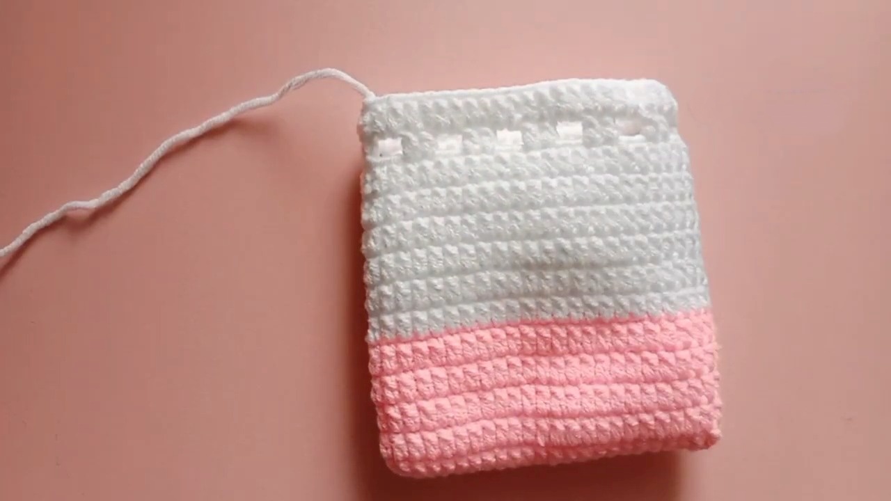 Crochet Hello Kitty Drawstring Bag