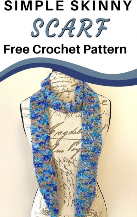 Crochet Simple Skinny Scarf