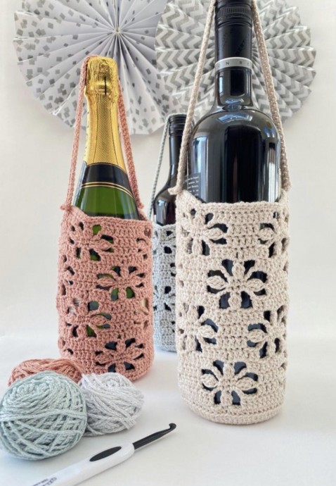 Create Your Own Stylish Crochet Bottle Wraps with This Free Pattern and Material List Create Your Own Stylish Crochet Bottle Wraps with This Free Pattern and Material List