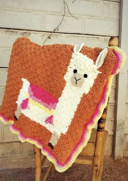 C2C Llama Baby Blanket Graph