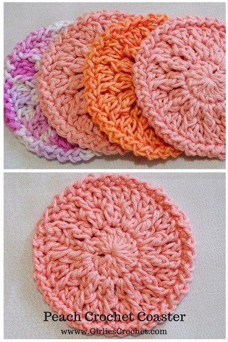 Crochet Peach Coaster Pattern - Add a Touch of Charm to Your Space with Adorable Crocheted Coasters Crochet Peach Coaster Pattern - Add a Touch of Charm to Your Space with Adorable Crocheted Coasters