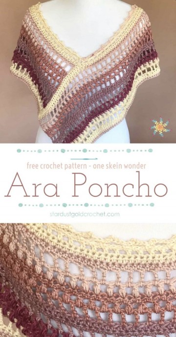 Free Crochet Pattern: Gorgeous Ara Poncho