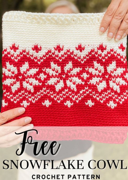 Crochet Snowflake Cowl (Free Pattern)