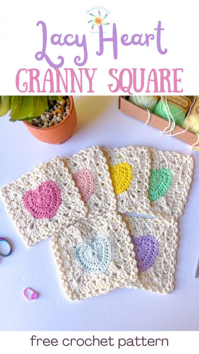 Create Beautiful Crochet Lacy Heart Granny Squares for Your Projects