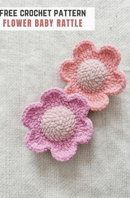 Create a Colorful Crochet Flower Rattle - Perfect Toy for Babies and Young Children Create a Colorful Crochet Flower Rattle - Perfect Toy for Babies and Young Children