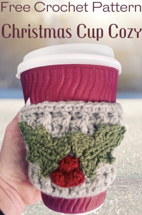 Crochet Christmas Coffee Cozy