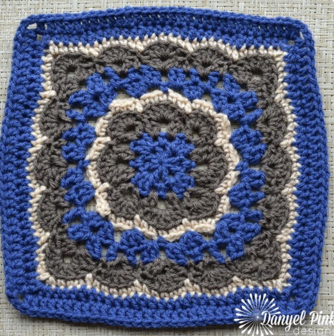 Winter Bloom Afghan Square