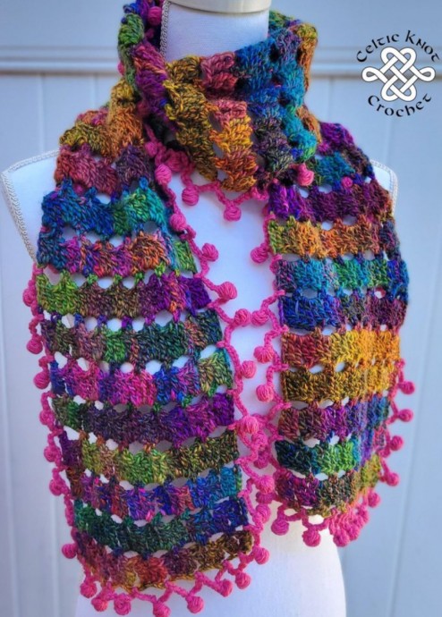 Crochet Pom-Pom Scarf