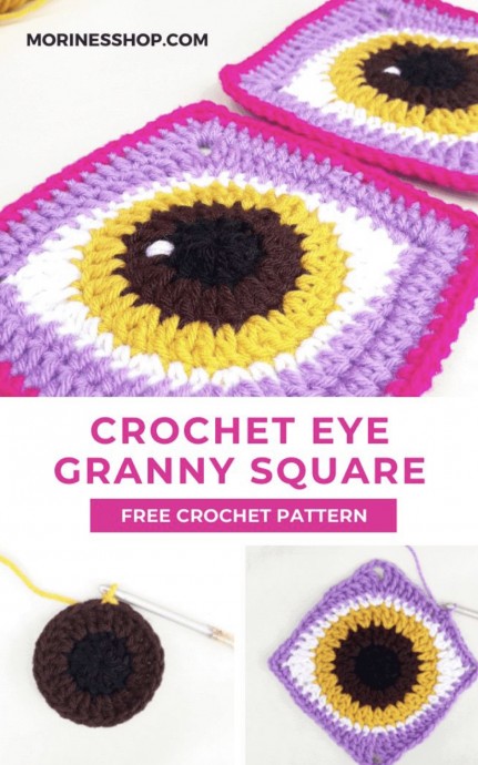 Crochet Eye Granny Square - A Free Crochet Pattern