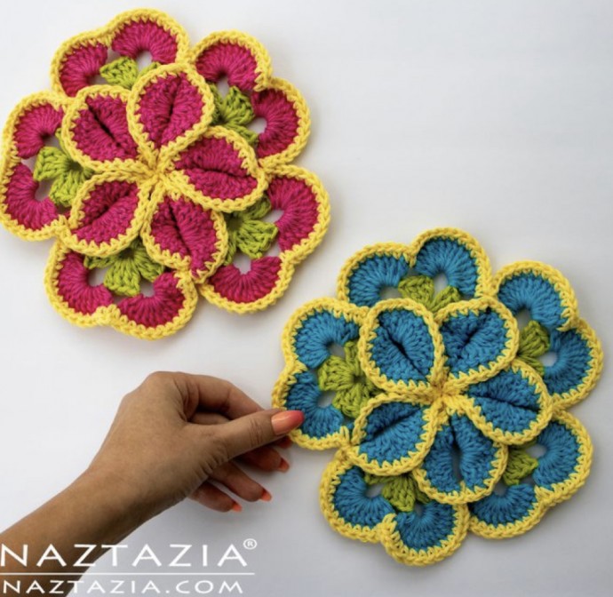 Crochet Flower Kitchen Pad