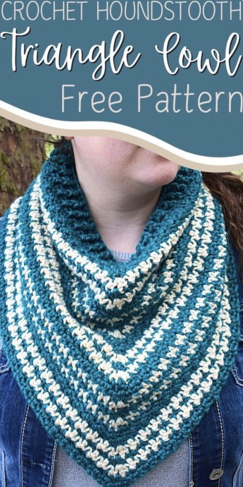 Crochet Houndstooth Bandana Cowl