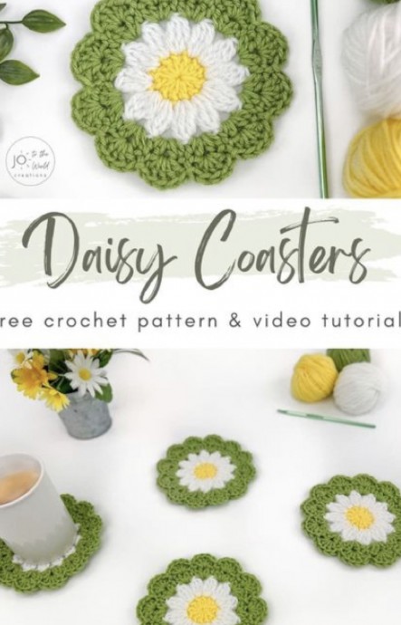 Crochet Daisy Flower Coaster