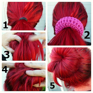 Create a Perfect Bun with the Crochet Pink Bun Shaper – A Stylish Hair Accessory