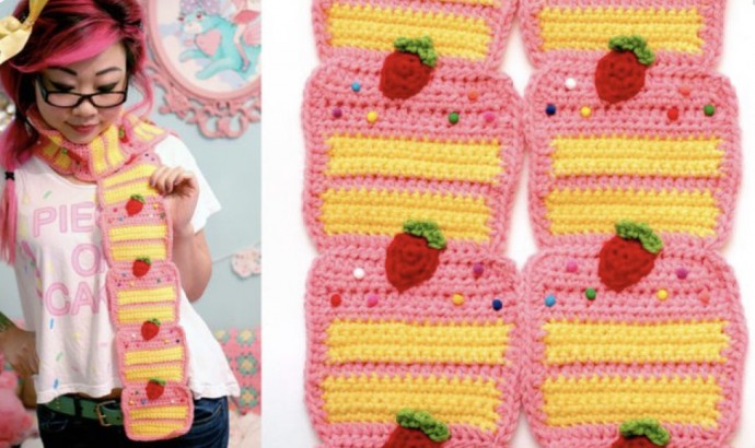 Strawberry Cake Scarf