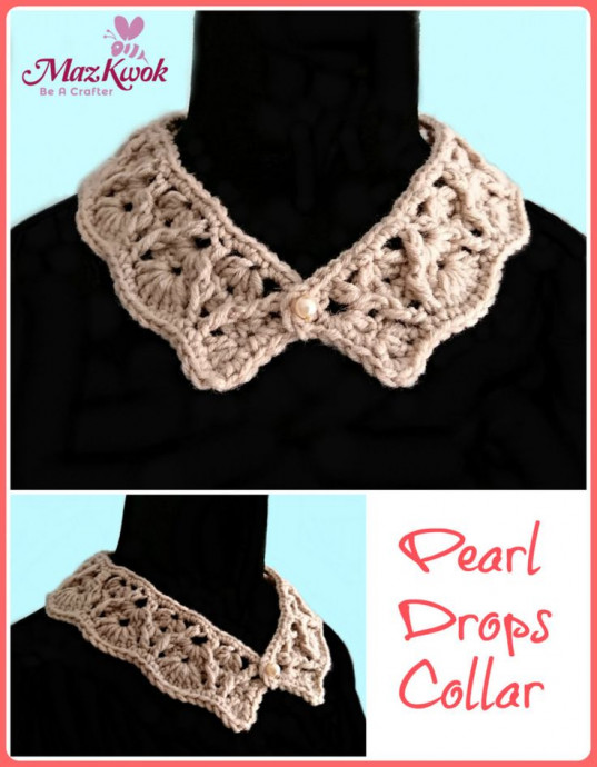Crochet Pearl Drops Collar
