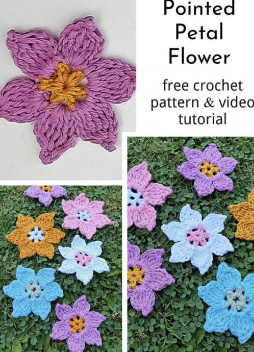 6 Petals Crochet Flower