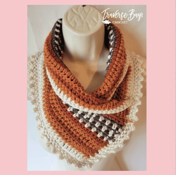 Crochet Striped Neck Warmer