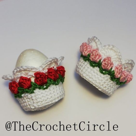 Crochet Easter Egg Flower Basket