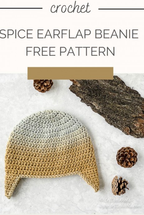 Crochet Spice Earflap Beanie (Free Pattern)