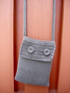 Crochet Grey Cross-Body Bag
