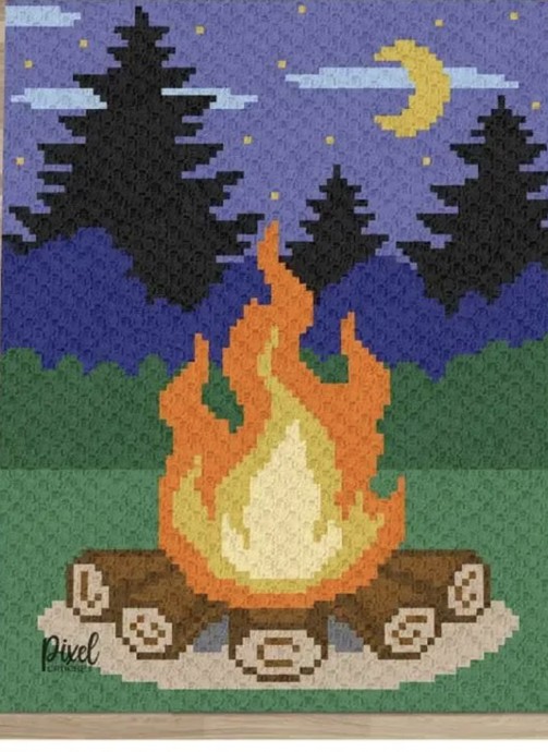 Crochet C2C Campfire Blanket (Free Pattern)