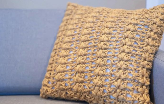 Crochet Flower Pillow Cover Pattern