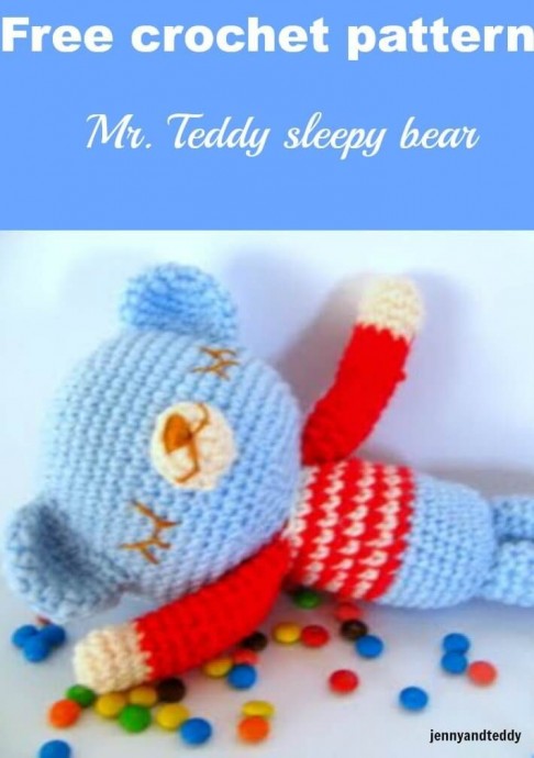 Crochet Amigurumi Sleepy Teddy Bear