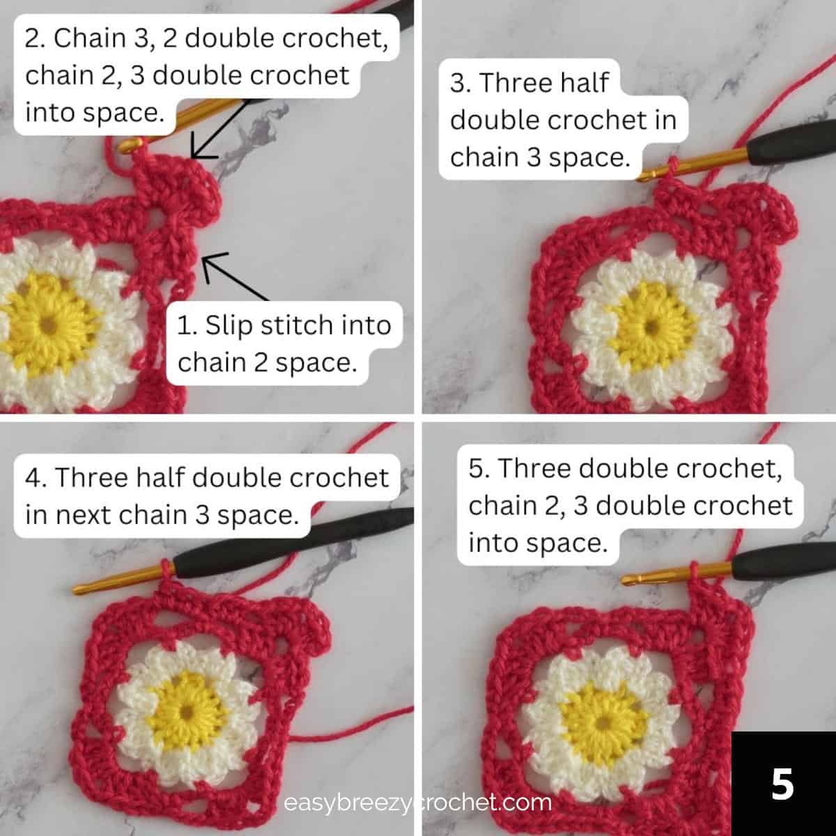 Create Your Own Beautiful Crochet Daisy Granny Square with This Easy Pattern