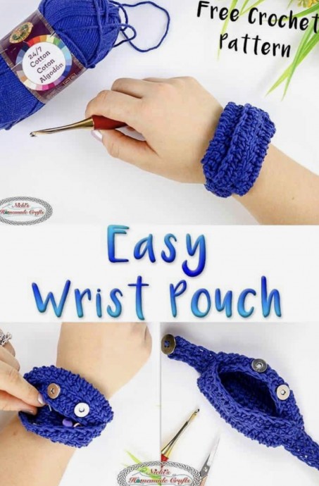 Easy Crochet Wrist Pouch