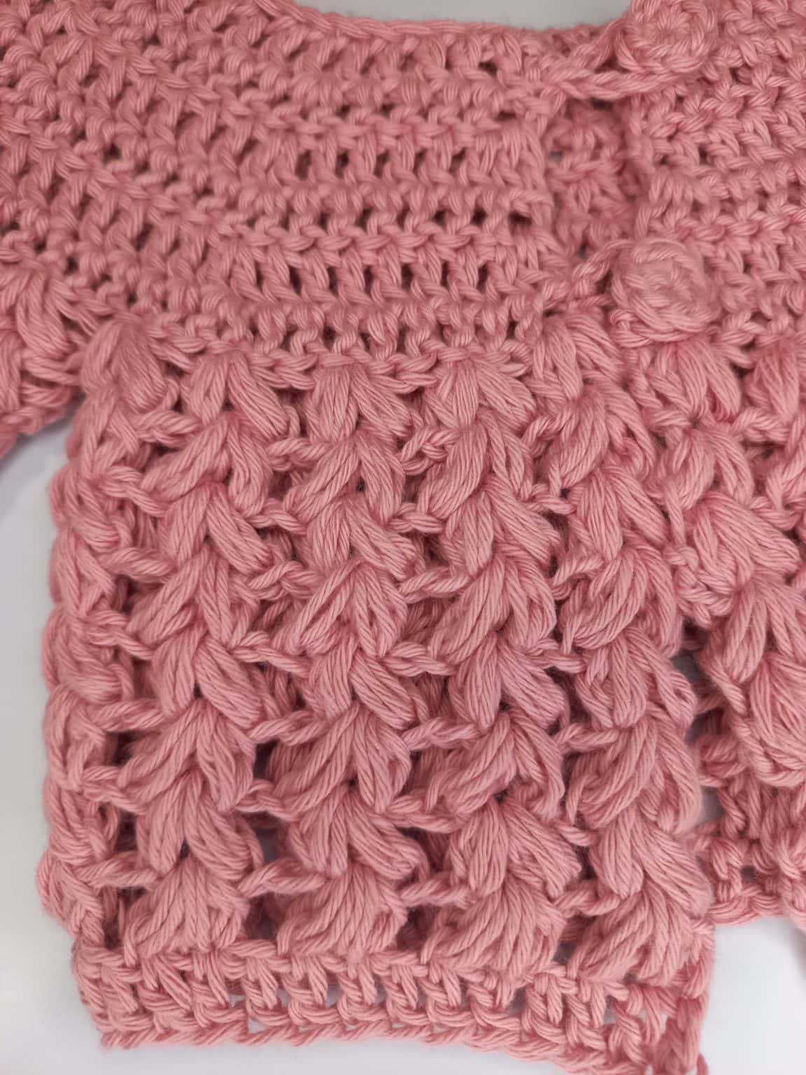 Crochet Puff Stitch Sweater For Babies