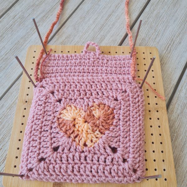 Create Your Own Adorable Crochet Heart Square Bag with Easy Instructions and Materials