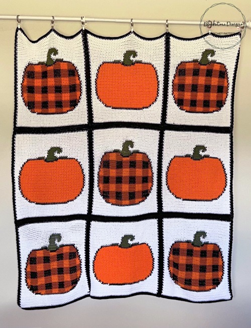 Cozy Crochet Pumpkin Patch Blanket: Enhance Your Fall Decor with This Charming Handmade Quilt